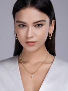 1 件莫桑石钻石 925 纯银吊坠项链，女士珠宝配饰，母亲节、情人节、订婚、婚礼、周年纪念、生日礼物