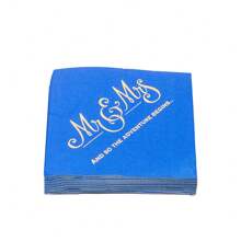 50pcs Gold Foil "Mr & Mrs" Disposable Napkins - 3 Ply Soft & Elegant, Suitable For Weddings, Bridal Showers, Anniversaries, Valentine's Day And Global Celebrations