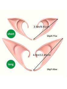 8 Pairs TPR Ears For Cosplay, Anime Costume Halloween Christmas Party Masquerade Accessories - Realistic Fairy Ear Tips - Multicolor - View 10