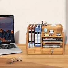 Office Paper Organizer For Desk, Wooden File Holder, Office Desk Organizer, Stackable Paper Trays For Home, Office, School, Classroom