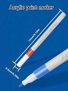 1/6/12/24 Colors Acrylic Paint Marker Pens, DIY Art Crafts Coloring Drawing Pens,Water-Based Paint Markers For Diy Painting And Creation, Suitable For Majority Surfaces Including Stone,Glass,Easter Eggs,Wood,Ceramics And Fabric,Odorless And Washable,Multicolored