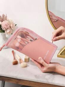 High Capacity Upright Makeup Brush Holder Case, Suitable For Women - Portable And Easy To Use, Storage Box Organizer, Organize, Table Organizer, Organizer, Storage, Bathroom, Jewelry Box, Jewelry Organizer, Jewellery Box, Makeup Organizer, Vanity Organizer, Storage, Boho Vibes Travel Essentials Travel Accessories Vacation Summer Holiday Back To School