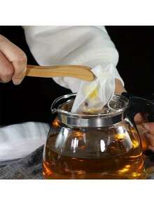 1 Pack-100pcs High-Quality Disposable Tea Bags In Various Sizes - Perfect For Loose Leaf, Herbs & Spices With Drawstring & Filter Paper - Organic Non-Woven Fabric, Tea Accessories - White - View 10