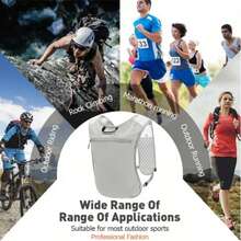 Outdoor Running Vest Backpack, Unisex Lightweight Hydration Backpack With Reflective Design, Water Bladder, Adjustable Shoulder Straps, And Multiple Pockets, Foldable And Breathable For Running, Hiking, Cycling And Marathon - Multicolor - View 3