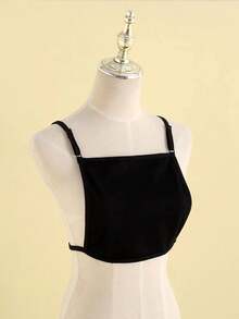 1件吊带无肩带胸罩防走光低领内衣假领子，适用于圣诞装饰连衣裙