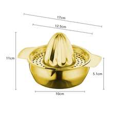 Stainless Steel Manual Juicer, Handheld Fruit Lemon Orange Squeezer Press, Compact Portable Design