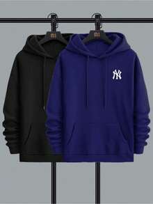 Kit 2 NY Cold Weather Blouse New York Men's Sweatshirt Hooded Sweatshirt With Pocket Kangaroo Warm Jacket - 青碧色 - 查看 1