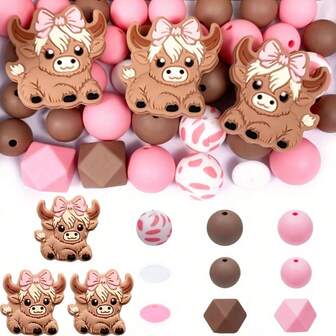 5/6/12/44/60/88 Pcs Silicone Beads Mixed Set, For DIY Jewelry Making - Focal Beads For Pens, Necklaces And Keychains - Craft Gift Set For Coworkers Or Friends Birthday, Suitable For Jewelry Spacers And Bead Assortments