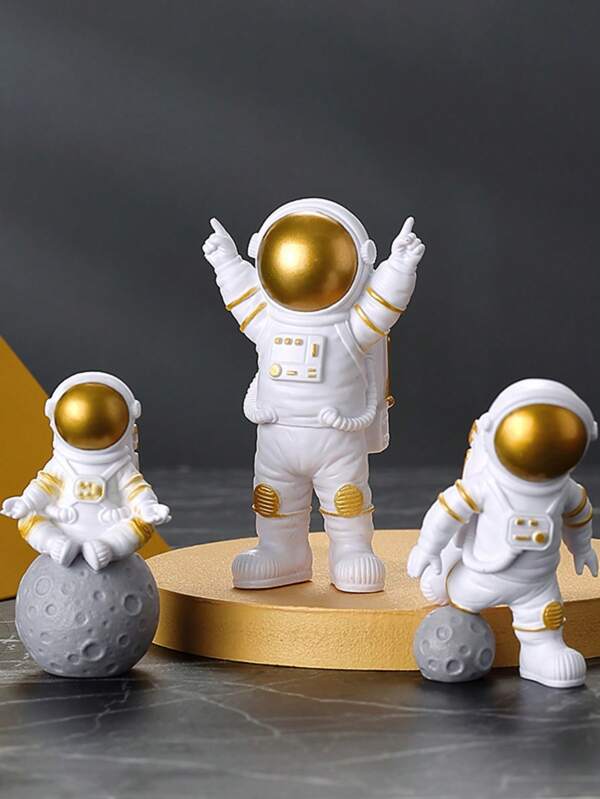 Astronaut Model Figurine Set, Home Decor Craft Desk Ornament, Spacecraft Spaceman Toy, Birthday Gift