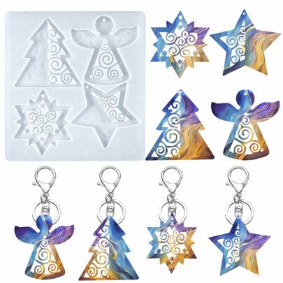 1pc Christmas Angel Pendant Silicone Mold, DIY Craft Jewelry Pendant Mold Suitable For Jewelry Making