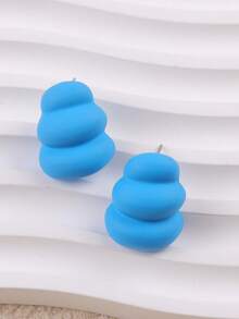 1 Pair Acrylic Geometric Colorful Mini Bread Shaped Unique Earrings For Women - Geometric Bread - View 7