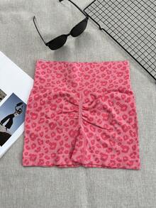 1pc Leopard Print Seamless Yoga Shorts, Butt Lifting & Peach Hips, Fitness Shorts, Running Sports Shorts, Ladies Short Tights