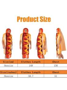 Halloween Hot Dog Costume Footlong, Stage Performance Costumes, Performance Costumes, Perfect For Role-Playing & Dress-Up