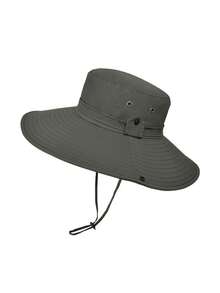 1pc Men's Oversized Brim Sun Hat, Outdoor Fishing Cap, UV Protection, Suitable For Spring & Summer - Multicolor - View 6