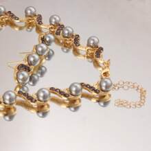 3PCS Set Pearl Jewelry Necklace Earrings Suit, European And American Popular Style, Suitable For Banquets, Parties, Vacations - Best Gift For Girlfriend, Wife, Best Friend