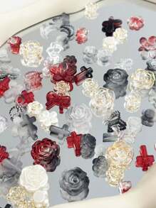 Acryl DIY Accessoires, cremefarbene Klebstoff Handyhüllen, Haarclips, Dekorative Accessoire Materialien, Barock Accessoires, DIY handgefertigte Ohrringe, Kopfbedeckungen, Schuhe, Kleidungsaccessoires. Dieses Produkt wird vielfältig verwendet in Dekorationen, Anhängern, Accessoires, Kleidungsaccessoires, Weihnachtsdekoration, Hochzeitsdekoration, DIY Handarbeiten, Bühnendekoration usw.