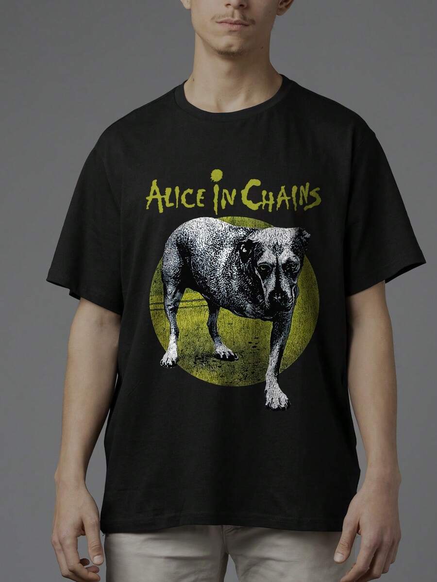 Alice In Chains Rock Band T-Shirt TriPod The Dog - 黑色 - 查看 1