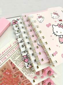 Sanrio 4pcs Hello Kitty Coil Notebook | 1pc | Cartoon | Thickened | Homework Stationery | Random Color