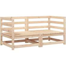 2025's Hottt-VidaXL 2-Seater Outdoor Solid Pine Wood Garden Sofa  Footstool - Modular Dign, Rustic Brown-2pc Brown - Bildfarbe - View 1