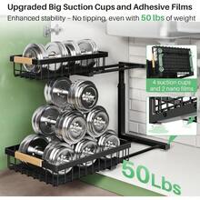 Two-Piece Under-Counter Storage Rack, Two-Layer Metal Pull-Out Kitchen Under-Counter Storage Boxes, For Organizing And Storing Items Under Kitchen Cabinets, Suitable For Use In Kitchens, Bathrooms, Food Storage Rooms, And Cabinets. - Black(2pcs) - View 5