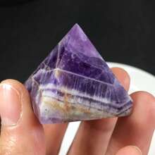 1pc Natural Crystal Pyramid Ornament, 3cm 7-Color Gemstone Pyramid