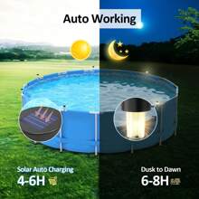 1 pièce/6 pièces Lumières solaires extérieures pour piscine, Lumières de clôture à LED, Lumières étanches, Interrupteur automatique crépuscule/aube, Pour clôture de piscine, jardin, porche, décoration d'allée