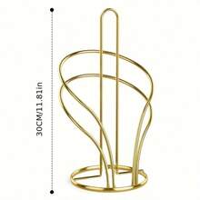 Countertop Paper Towel Holder, Plastic Standing Roll Holder With Weighted Base For Kitchen And Bathroom - Gold - View 7