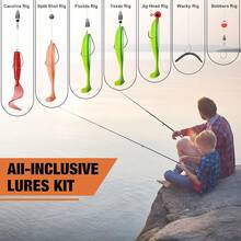 TRUSCEND Widely Used Fishing Lures & Tackle Kit Worth Ever Penny, Selected Fishing Kit For Starter Freshwater Saltwater, Economic/Giftable/Premium Fishing Gear Set Available, For Family - D-340pcs Premium Kit - 查看 6