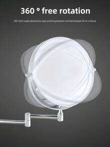 [LED Makeup Mirror] 10 X Illuminated Magnifying Wall Mirror LED Makeup Mirror With 3 Colour Modes, 1X/10X Magnification USB Charging, Touch Screen, 360° Swivel And Extendable For Bathrooms,Extendable Up To 13 Inches Bathroom Decor Fall Decor Makeup Organizer Bathroom Accessories Back To School