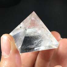 1pc Natural Crystal Pyramid Ornament, 3cm 7-Color Gemstone Pyramid