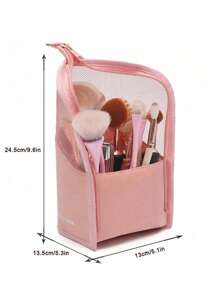 High Capacity Upright Makeup Brush Holder Case, Suitable For Women - Portable And Easy To Use, Storage Box Organizer, Organize, Table Organizer, Organizer, Storage, Bathroom, Jewelry Box, Jewelry Organizer, Jewellery Box, Makeup Organizer, Vanity Organizer, Storage, Boho Vibes Travel Essentials Travel Accessories Vacation Summer Holiday Back To School