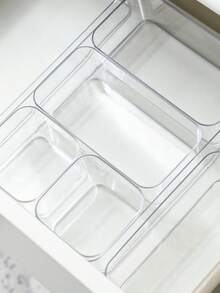 1pc Desk Organizer Box With Drawers, Plastic Transparent Compartment Box For Storing Stationery, BooksFor Women Storage Organizer Travel Essentials Back To School