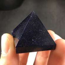 1pc Natural Crystal Pyramid Ornament, 3cm 7-Color Gemstone Pyramid