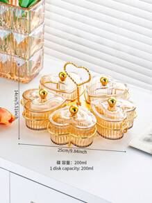1pc Heart-Shaped Compartment Tray, Fruit Bowl, Candy/Snack/Dessert Plate, Serving Dish For Home/Living Room, Modern Melon Seeds/Dried Fruit Storage Box