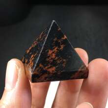 1pc Natural Crystal Pyramid Ornament, 3cm 7-Color Gemstone Pyramid