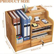 Office Paper Organizer For Desk, Wooden File Holder, Office Desk Organizer, Stackable Paper Trays For Home, Office, School, Classroom