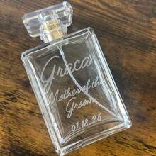 30ml Personalized Engraved Glass Perfume Bottle - Complex Clear Design, Perfect Bridesmaid Gift For Weddings, Mother's Day Or Special Occasions - 30ml - View 5