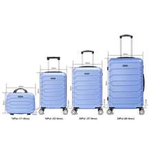 Elegant Travel Luggage Set: Lightweight ABS Shell, Number Lock, 4 360° Spinner Wheels, Aluminum Telescopic Handle Luggage Set Trolley Cabin Suitcase. Four Sizes: Large Suitcase: 24 "(60 Liters) 65x40x25cm, Medium Cabin Suitcase: 20 "(37 Liters) 55x35x22cm. Small Cabin Suitcase: 18 "(32 Liters) 50x32x19cm And A Practical Toiletry Bag 14" (11 Liters) 35x25x16cm ( 8002 ) - MALETA-8002-LILA AZULADO - 查看 3