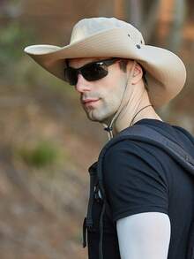 1pc Men's Oversized Brim Sun Hat, Outdoor Fishing Cap, UV Protection, Suitable For Spring & Summer - Multicolor - View 2