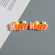 6pcs Cartoon Ombre Gradient Letter "HAPPY" Refrigerator Magnet Stickers, Decorative Adhesive Memo For Birthday Party, Wedding, Holiday, Office, Kitchen, Appliances