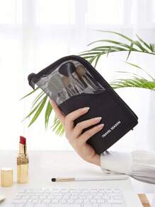 High Capacity Upright Makeup Brush Holder Case, Suitable For Women - Portable And Easy To Use, Storage Box Organizer, Organize, Table Organizer, Organizer, Storage, Bathroom, Jewelry Box, Jewelry Organizer, Jewellery Box, Makeup Organizer, Vanity Organizer, Storage, Boho Vibes Travel Essentials Travel Accessories Vacation Summer Holiday Back To School