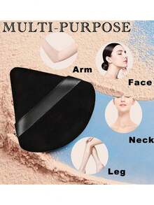 24pcs Triangular Velvet Makeup Powder Puff, Facial Powder Puff, Reusable Makeup Powder Puff, Facial And Eye Makeup Powder Puff, Soft Makeup Foundation Make-Up Powder Puff, Makeup Foundation Make-Up Facial Powder Dry Makeup Tools,Makeup,Cheap,Room Decor,Vanity,Travel,Bedroom,Makeup Accessories,Puff,Makeup Blender,Powder Puff,Makeup Sponge,Cheap,Stocking Stuffers,Makeup,Makeup Tools,Cheap Stuff,Gifts,Gifts For Women,Christmas Gifts - Black - View 5