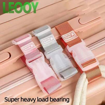 leooy Kleurrijke bagageriemen, verstelbare veiligheidsgordels voor bagage, gespen, handige reisaccessoires, geschikt voor autoritten, buiten, multifunctionele bagageriemen met anti-verlies sluiting, draagbare ophanghaak voor koffers, bindriemen, draagbare handgrepen met clip