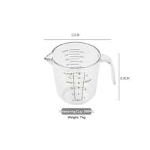 1 Stück transparenter Kunststoff Messbecher mit Skala, Messwerkzeug für die Küche aus dickem PS Material