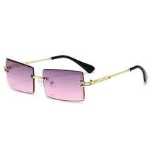 Rimless Fashion Glasses For Women And Men, Luxury Vintage Style - Brown - View 12
