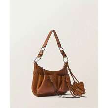 Mango Women's Gathered Pockets Leather Shoulder Bag - Leather - View 1