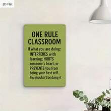 1PC Motivational Tin Sign, One Rule Classroom, Educational Wall Art, Classroom Quote, High-Quality Metal, School And Office Decor, Perfect For Classroom Wall Decor, 8x12 Inches / 20x30 Cm - 8x12吋/20x30公分-1件 - 查看 2