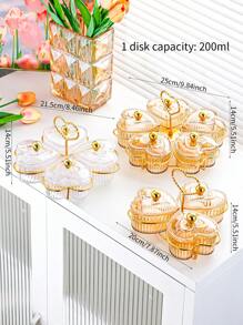 1pc Heart-Shaped Compartment Tray, Fruit Bowl, Candy/Snack/Dessert Plate, Serving Dish For Home/Living Room, Modern Melon Seeds/Dried Fruit Storage Box