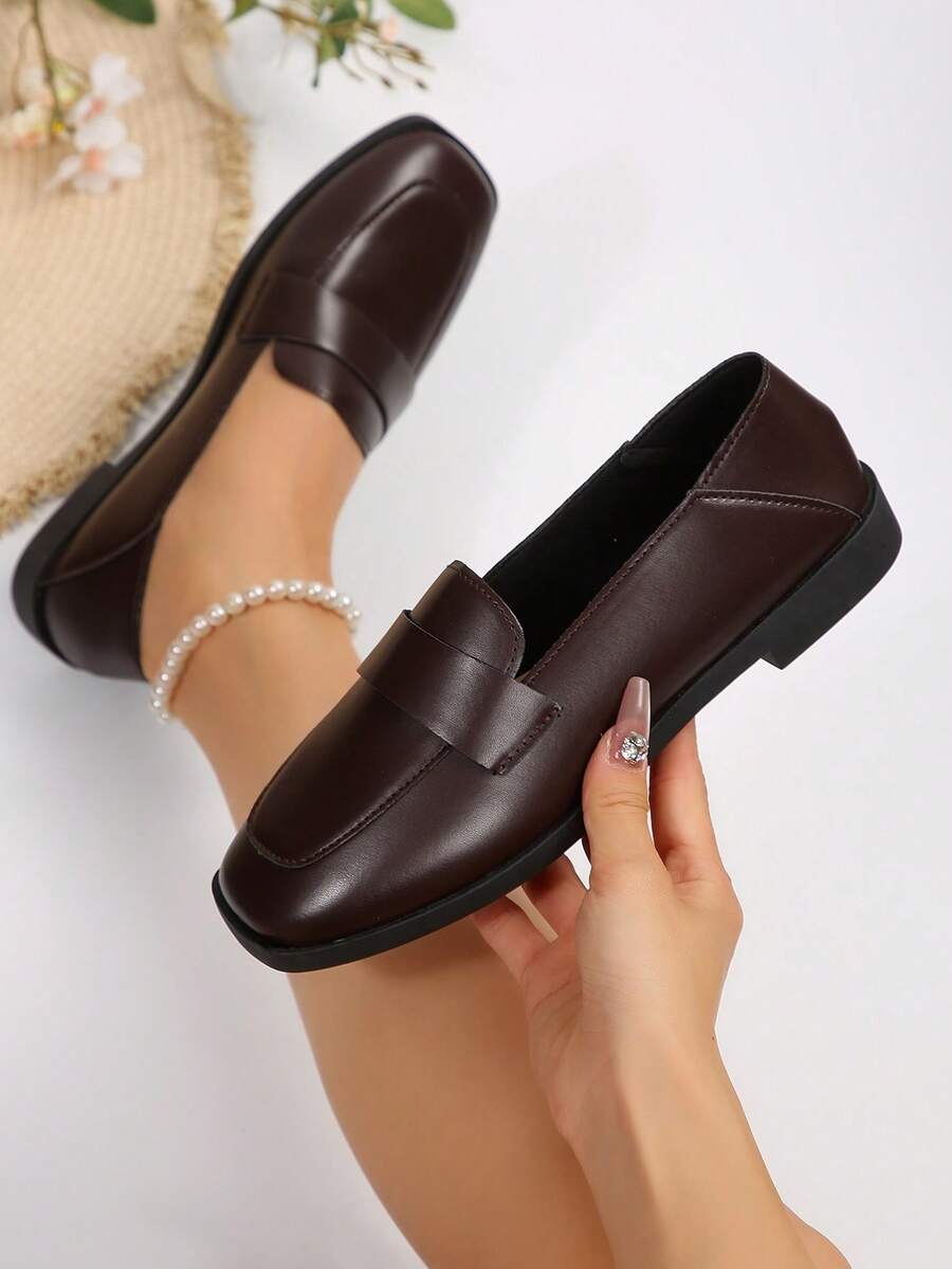 Women's Non-Slip, Wear-Resistant, Fashion, Versatile, Lightweight Business PU Leather Loafers, Suitable For Outdoor All Seasons