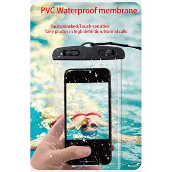 2025 Zomer Waterbestendige Mobiele Telefoon Essentieel Artefact, Transparante PVC Mobiele Telefoon Waterdichte Tas, Aanraakscherm, Geschikt voor Zwemmen, Raften, Warmwaterbronnen en Andere Scènes. Je kunt het scherm aanraken en foto's maken, zodat je in de zomer kunt genieten van spelen in het water en foto's maken.
